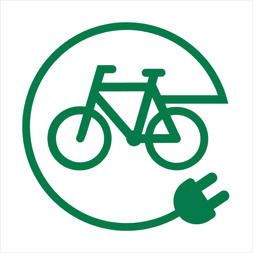 Oplaadpunt elektrische fiets pictogram bord